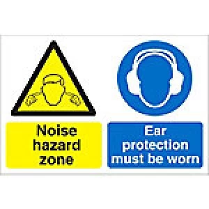 Image of Warning Sign Noise Hazard Fluted Board 45 x 60 cm