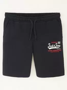 Image of Jack & Jones Junior Boys 2 Colour Logo Sweat Shorts - Navy, Size 8 Years