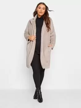 Image of Yours Faux Fur Jacket - Natural, Size 18, Women