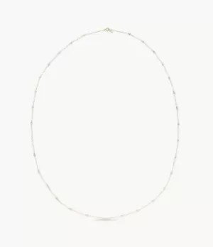 Image of Fossil Women Sadie Shine Bright 14K Gold Plated Brass Chain Necklace