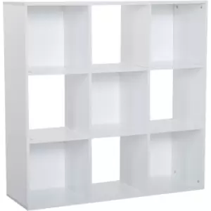 Image of Cabinet Organiser Storage Bookshelf 3-tier Cupboard Home Office 9 Cubes - White - Homcom