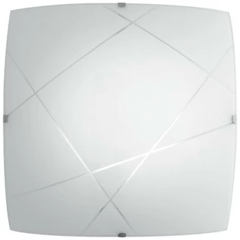Image of Fan Europe Lighting - Fan Europe ALEXIA LED Patterned Glass Flush Ceiling Light White 1100lm 4000K 30x30cm