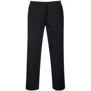 Image of Portwest C070 - Black Sz Large Regular Chefs Drawstring Trousers Waiter Kitchen - Black