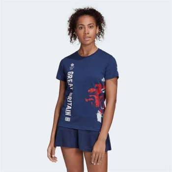 Image of adidas Team GB Ladies Graphic T Shirt - Blue