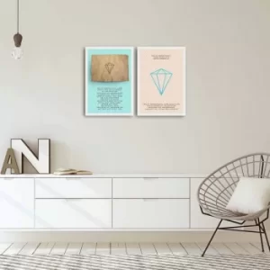 Image of 2PBCT-02 Multicolor Decorative Framed MDF Painting (2 Pieces)