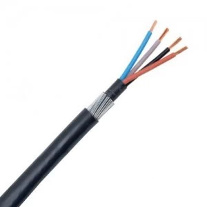 Image of Zexum 1.5mm 4 Core 23A Brown Black Grey Blue 6944X Steel Wire Armoured SWA Outdoor Mains Power Cable - 1 Meter