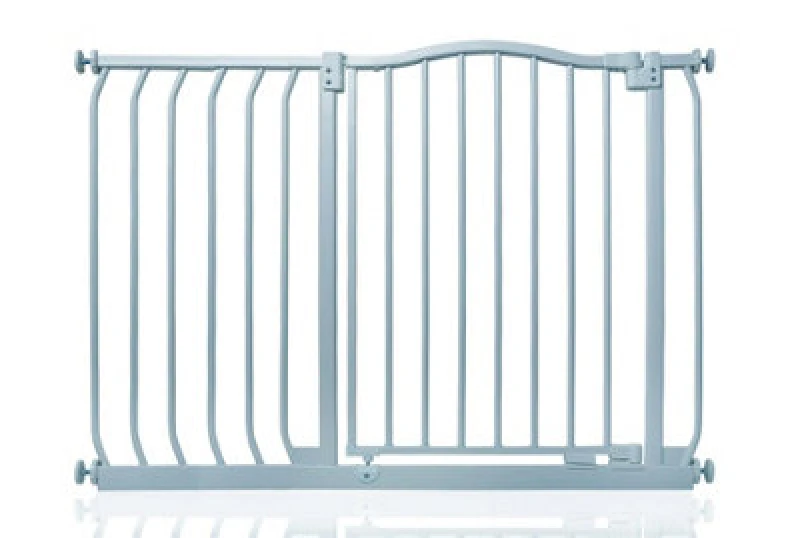 Image of Safetots Curved Top Safety Gate, 98Cm - 107Cm, Matt Grey, Pressure Fit Stair Gate
