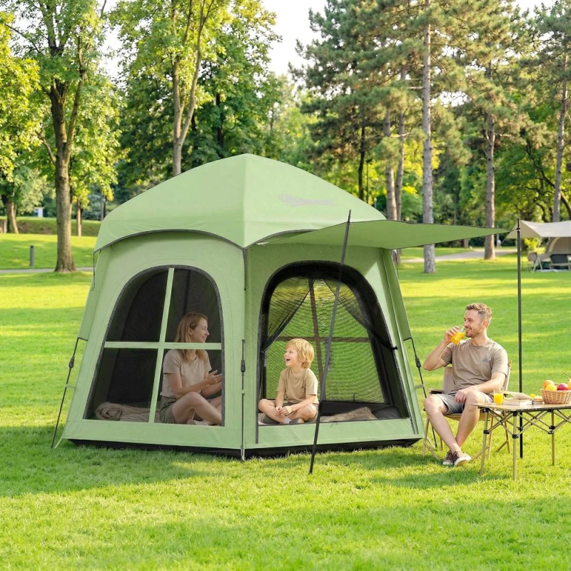 Image of OUTSUNNY Pop Up Tent 3000mm Waterproof for 3-4 Person Green Green Unisex