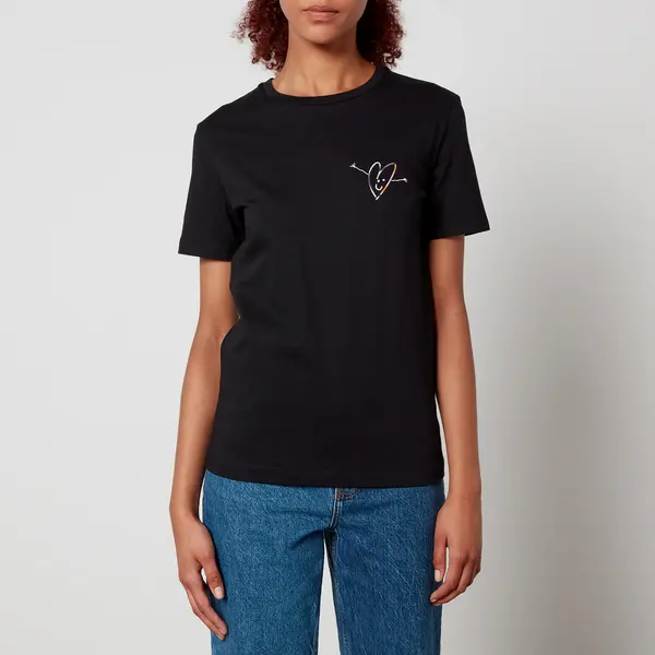 Image of Paul Smith Heart Hug Organic Cotton T-Shirt - L Black Tops female W2R-G799-LP4122-79 L
