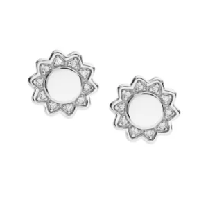 Image of Fossil Elliott You Are My Sunshine Silver-Tone Sterling Silver Stud Earrings