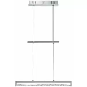 Image of Pendant Light Colour Chrome Plated Shade Clear Glass Crystal Bulb LED 24W