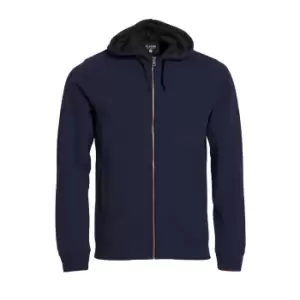 Image of Clique Mens Classic Full Zip Hoodie (S) (Dark Navy)