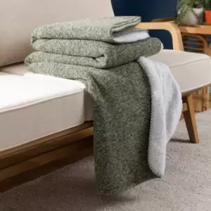 Image of Nurrel Sherpa Throw Moss