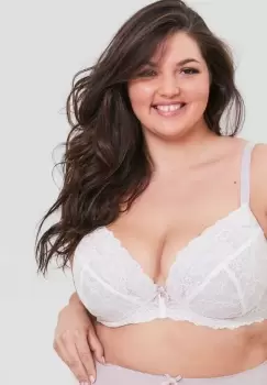 Image of Tonal Lace Underwired Padded Plunge Bra