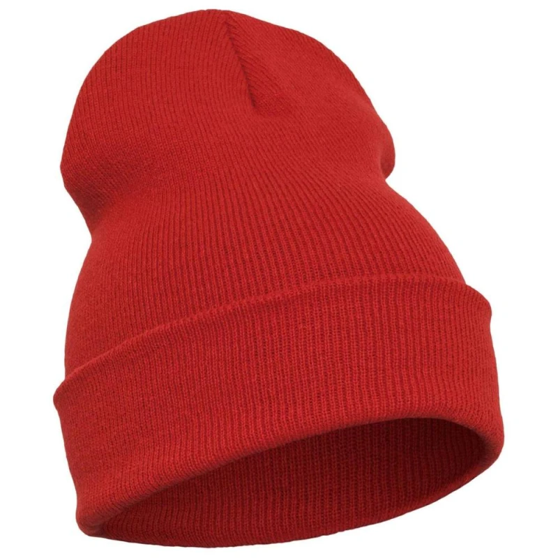Image of Flexfit Mens Knitted Cuffed Beanie in Red Red Male One Size