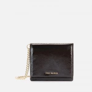 Image of Ted Baker Womens Adeley Crinkle Patent Mini Purse On A Chain - Black