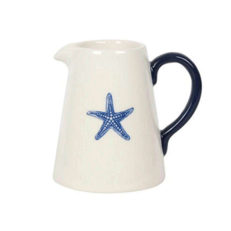 Image of Something Different Something Different Coastal Charm Starfish Ceramic Flower Jug in White White One Size Unisex 5059958989368