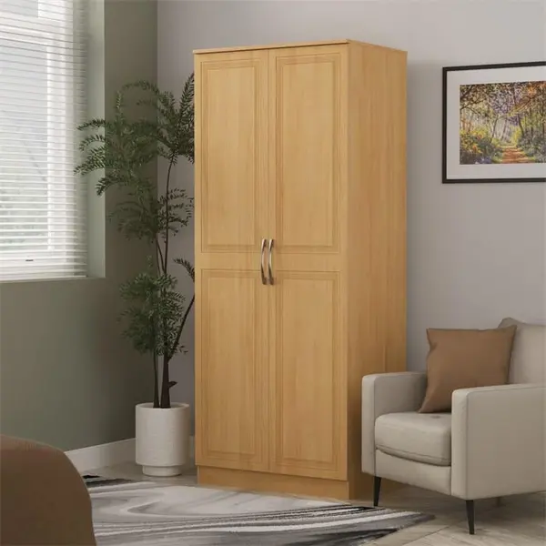 Image of Studio Dorset 2 Door Wardrobe - Ready Assembled Wardrobes Large Brown 41562690140