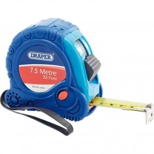 Image of Draper Soft Grip Tape Measure Imperial & Metric 25ft / 7.5m 25mm