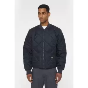 Image of Dickies Diamond Quilted Nylon Jacket Dark Navy EU Size Sml