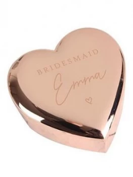 Image of Personalised Rose Gold Bridesmaid Trinket Box