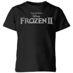 Image of Frozen 2 Title Silver Kids T-Shirt - Black - 3-4 Years