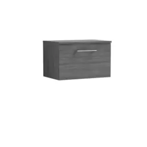 Image of Nuie Arno 600mm Wall Hung 1 Drawer Vanity & Worktop Anthracite