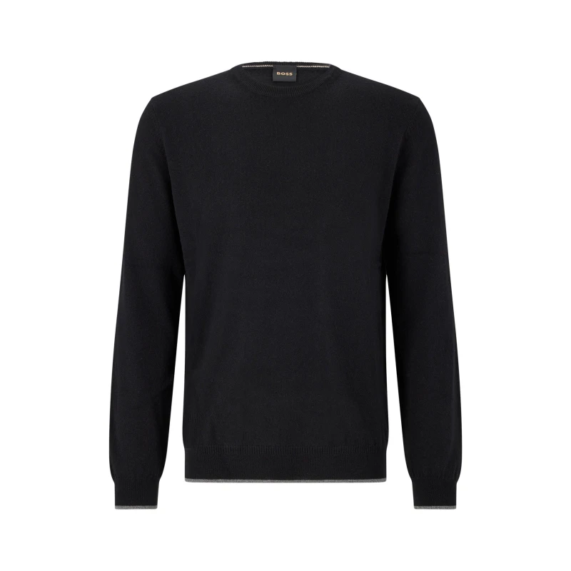 Image of Boss Mens T-Borello Crew Sweatshirt Black male M