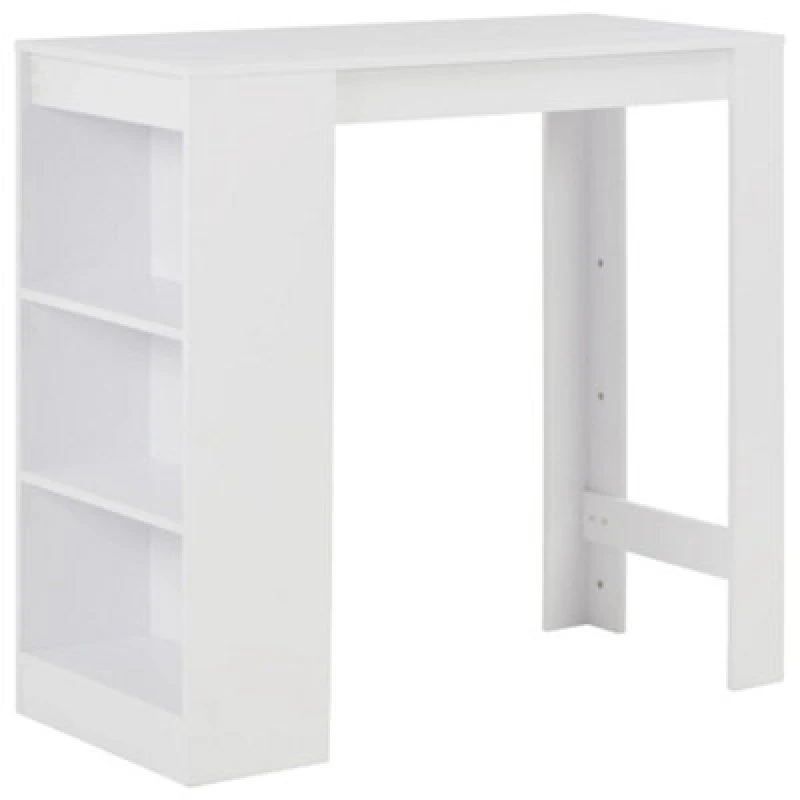 Image of VIDAXL Bar Table with Shelf White 110x50x103cm Vidaxl 8718475796626