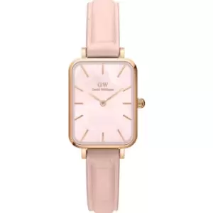 Image of Unisex Daniel Wellington Quadro 20 X 26 Pressed Rouge Rose Gold Mother Of Pearl Watch