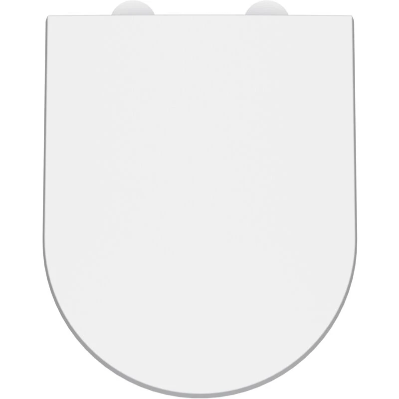 Image of NUIE Luxury D-Shaped Toilet Seat with Soft Close Quick Release Hinges 370mm Wide - White - Nuie NTS007W