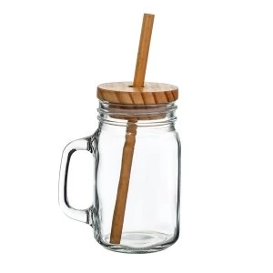 Image of Sass & Belle Glass Mason Jar & Bamboo Straw