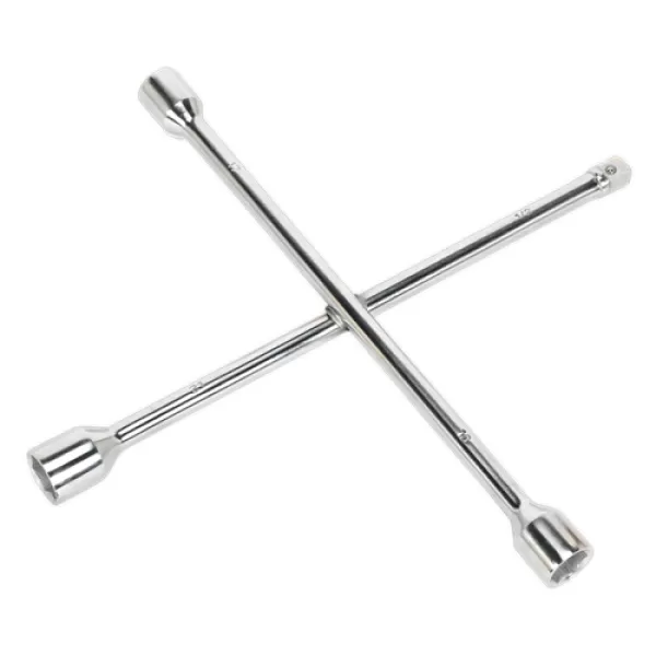 Image of Genuine SEALEY AK2093 Lug Wrench 4-Way 1/2Sq Drive + 17, 19, 21mm