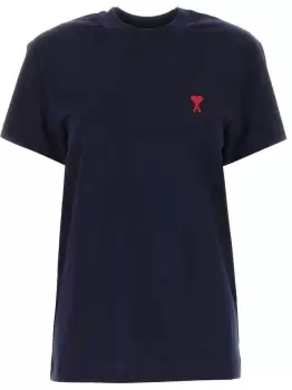 Image of AMI PARIS Ami De Coeur Logo T-Shirt Nautic Blue