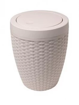 Image of Addis Faux Rattan Swing Lid Bathroom Bin