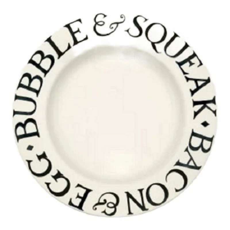 Image of Dinner Plate: 1 X 27Cm Emma Bridgewater Dinner Plate Plate Black Toast Bacon & Egg, Ceramic