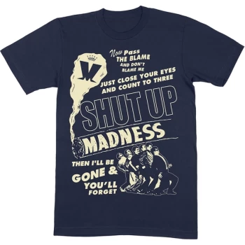 Image of Madness - Shut Up Unisex Medium T-Shirt - Blue