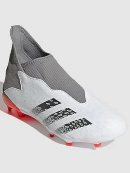 Image of adidas Junior Predator Laceless 20.3 Firm Ground Football Boot - White, Size 3