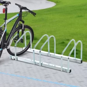 Image of HOMCOM 3 Bicycle Bike Floor Parking Rack Stand Sliver