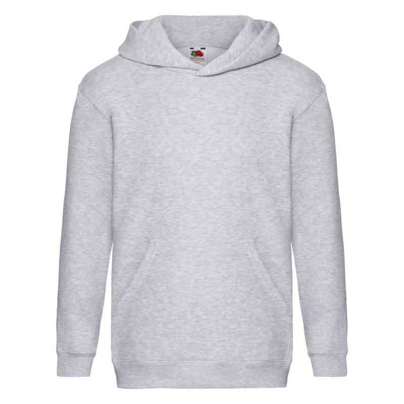 Image of Fruit of the Loom Premium 70 30 Hooded Sweatshirt Hoodie in Grey Size: 12-13 Years Grey Unisex 12-13 Years