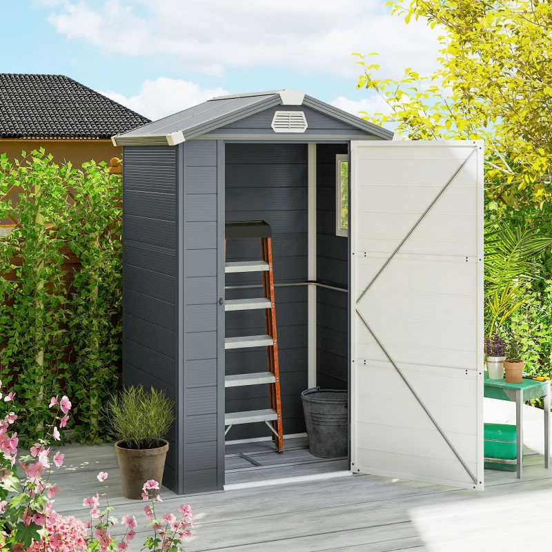 Image of Outsunny 4 x 3ft Garden Shed Storage with Foundation Kit and Vents 4 x 3ft - Outsunny 5056725515164