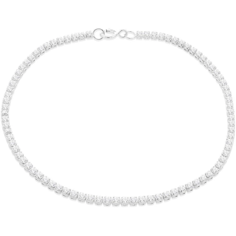 Image of Be You 9ct Gold CZ Flexible Tennis Bracelet White Gold female 7.5in