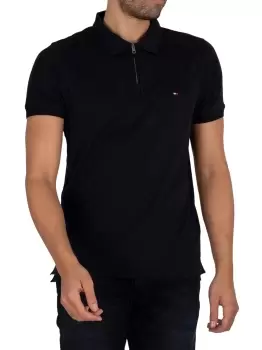Image of Zip Interlock Slim Polo Shirt