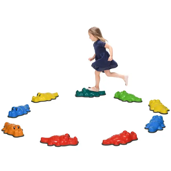 Image of ZONEKIZ 9PCs Kids Stepping Stones with Anti Slip Edge, Indoor and Outdoor Multi