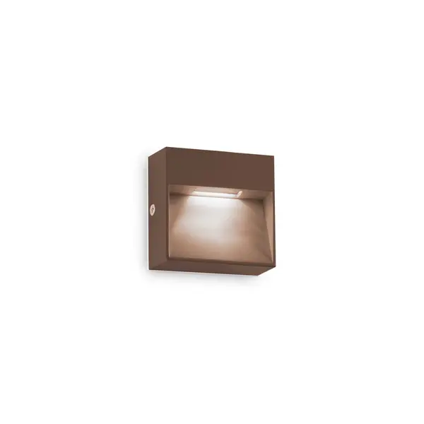 Image of Dedra Integrated LED Outdoor Square Flush Wall Lamp Coffee 160Lm 3000K IP65