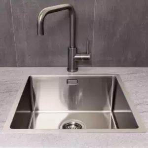 Image of Single Bowl Stainless Steel Gunmetal Kitchen Sink - Reginox Miami