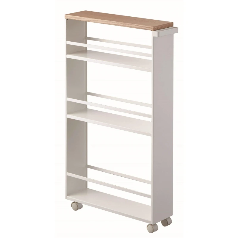 Image of Yamazaki Slim Trolley with Grip - White White One Size