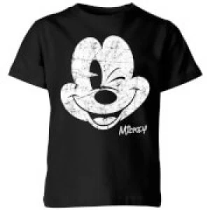 Image of Disney Worn Face Kids T-Shirt - Black - 7-8 Years