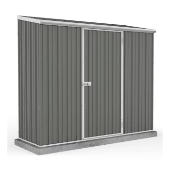 Image of Absco 7.5x3ft Space Saver Metal Pent Shed - Zinc