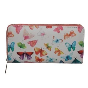 Image of Butterfly Zip Around Large Wallet Purse